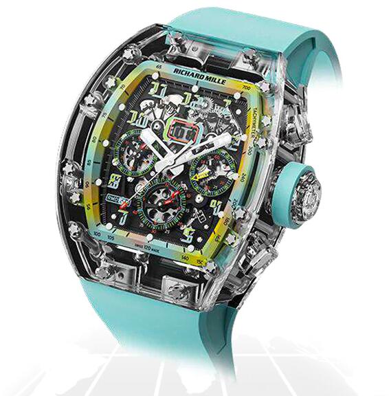 RICHARD MILLE Replica Watch RM011 SAPPHIRE FLYBACK CHRONOGRAPH "A11 TIME MACHINE LIGHT BLUE"